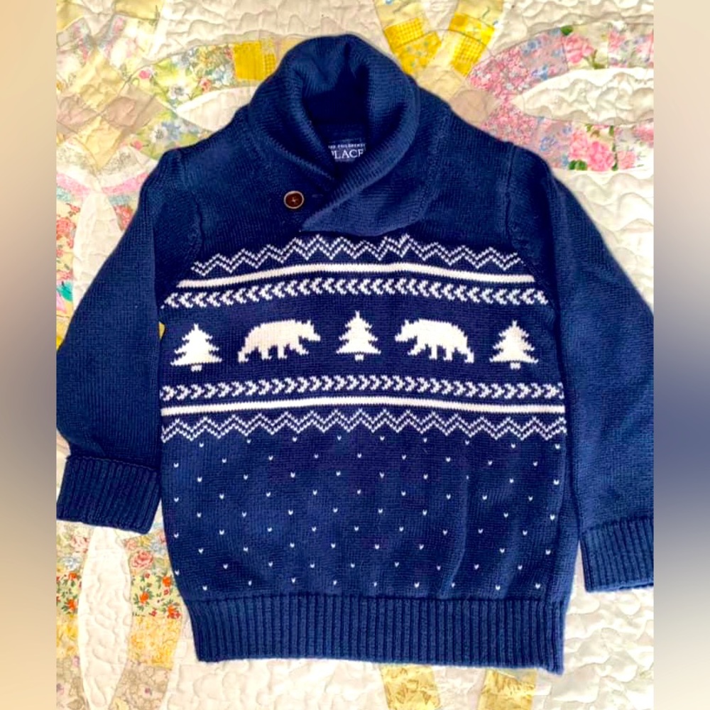 Blue knit sweater
